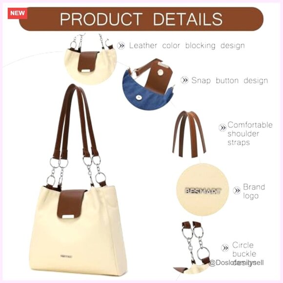 Retro Chain Strap Denim Tote Denim Canvas Tote Bag with Circle Chain Shoulder Strap for Women